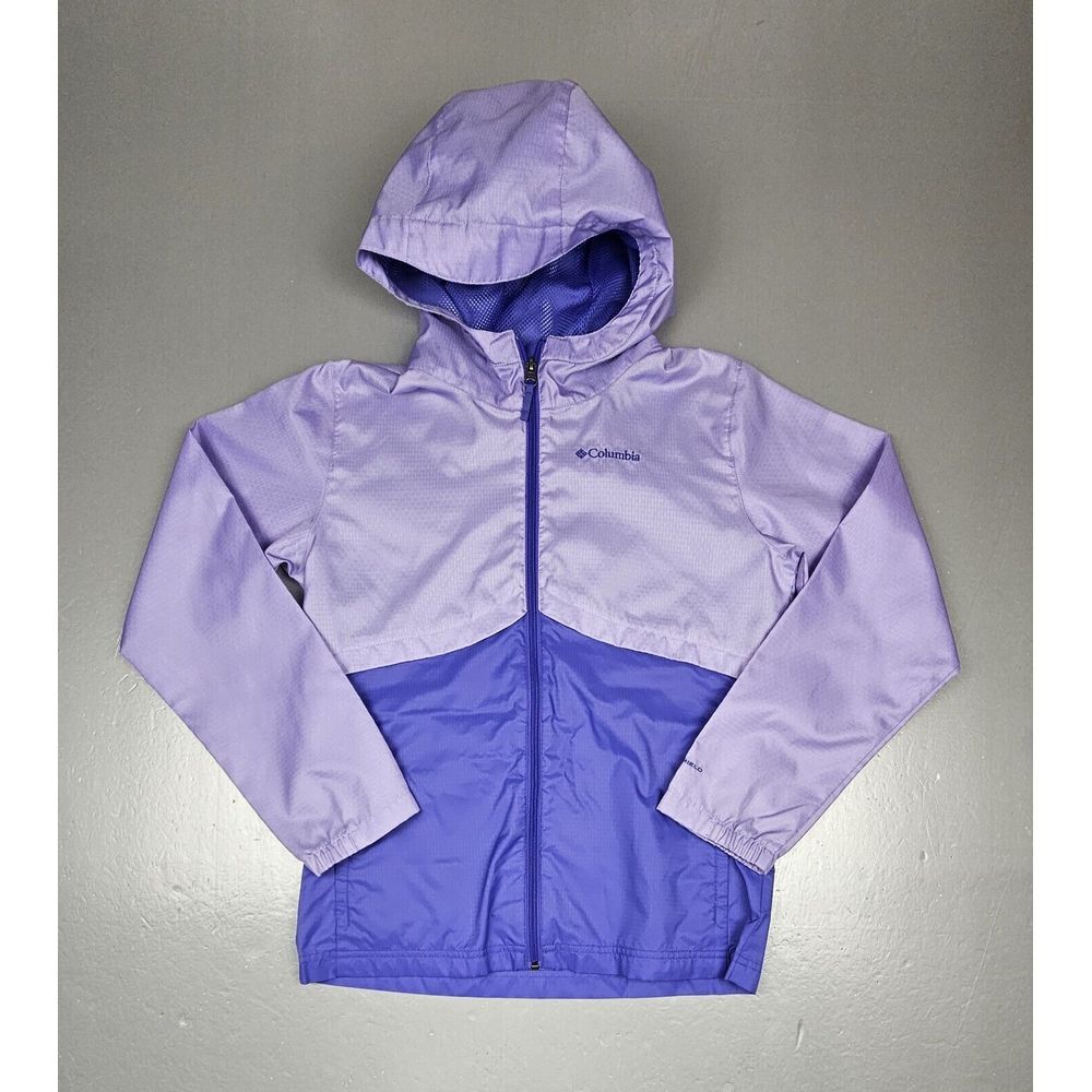 Columbia Hooded Jacket Girls Large. Omi Shield Windbreaker Lavender Purple.